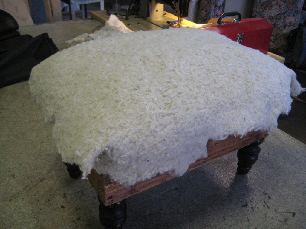 footstool w/cotton batting