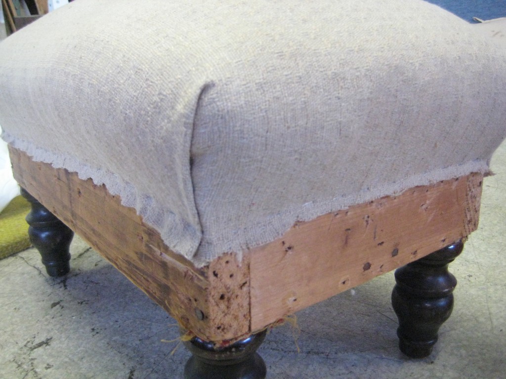 footstool with fabric